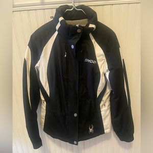 Like New Spyder Insulated Waterproof Ski Jacket black and White